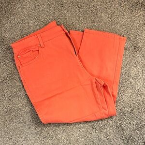 Chico's Vibrant Coral Crop Jeans
